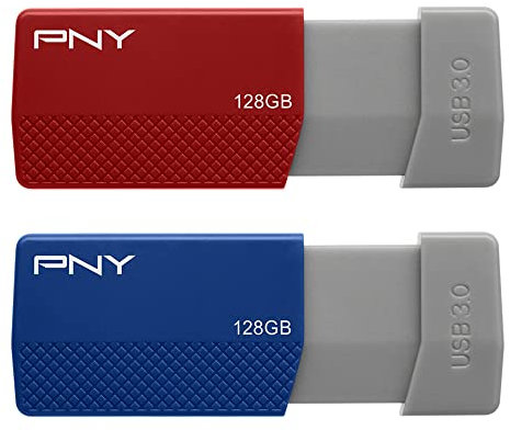 PNY USB 3.0 Flash-Laufwerke, 128 GB, verschiedene Farben, 2 Stück