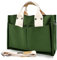 Damen Mittelgroß Handtasche Canvas Umhängetasche Schultertasche Shopper Multifächer für Bücher Reisen Alltag Schule Arbeit mit Schultergurt gruen