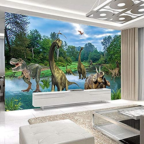 3D Mural Dinosaur Photo Wallpaper Children's Room Home Decoration 3D Wallpaper Paste Living Room The Wall for Bedroom Mural Border-350cm×256cm