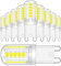 LEDYA G9 LED Bulbs Cool White, 3W, 380LM, 6000K, Equivalent to 30W Halogen, Not Dimmable for Lighting Decor, Chandelier, Pack of 10