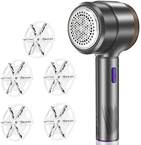 Fusselrasierer und Fusselentferner Elektrisch, Lint Remover mit 5 Edelstahlklingen zum für Verschiedene Stoffe Fusselentferner Fusselfräse Perfekt für Familie