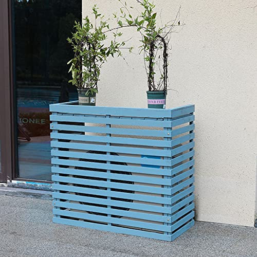 SOLKIN Verkleidung Klimaanlage Außengerät, Außenregal für Klimaanlagen, Außenregal für Klimaanlagen Aus Holz, Robuste, Versteckte Sichtschutzzäune für Klimaanlagen