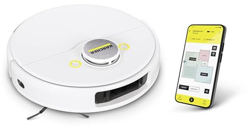 Kärcher RCV 5 Robot Vacuum Cleaner with Mop Function 5000Pa, Remote Control via App, LiDar Navigation, Dual Laser and AI, Floor Mapping, Obstacle Recognition, 140 min Run Time, Hard Floors and Carpets