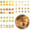 300 Stück Washi-Tape mit Herbstblättern,6 Rollen,Washi-Tape mit Herbst-Ahornblättern, Aufkleber,Abdeckband,dekoratives Klebeblatt, für Scrapbooking, Journaling, Junk-Journal, DIY-Kunsthandwerksbedarf