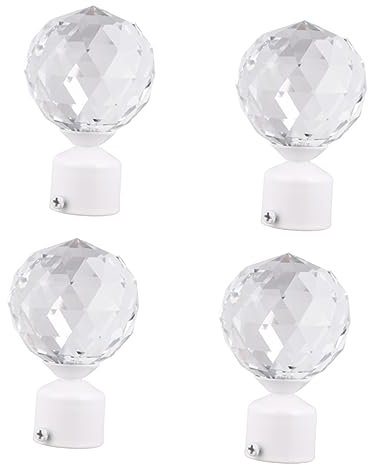 PRETYZOOM 4stücke Gardinenstangen-endstücke Kugel Weiß Gardinenstangen-zubehör Kreative Vorhangstangen-deckel Passende Gardinenstangen-befestigungen Für Ømm Stangen