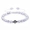 Wycian Modeschmuck Armband Damen, Herren Armband 6mm Perlen Magnesit Kristall Weiß Metalllegierung Verstellbare Perlen mit Buchstabe X 17cmx6mm 1er