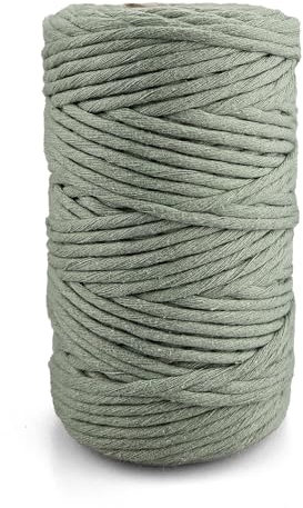 Netuno 1x Makramee Garn Salbeigrün 5 mm 100 m gedreht Baumwolle Kordel Textilgarn Kordelband Naturgarn Dekoschnur Baumwollschnur Seil