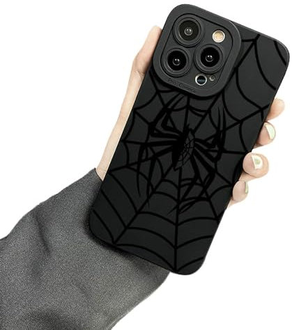 Liettamgeo Cute Phone Case Compatible for iPhone 13 Mini 5.4 inch, Black Spider Web Halloween Designed Soft TPU Anti-Fall Anti-Scratch Shockproof Bumper Protective Phone Cover for iPhone 13 Mini