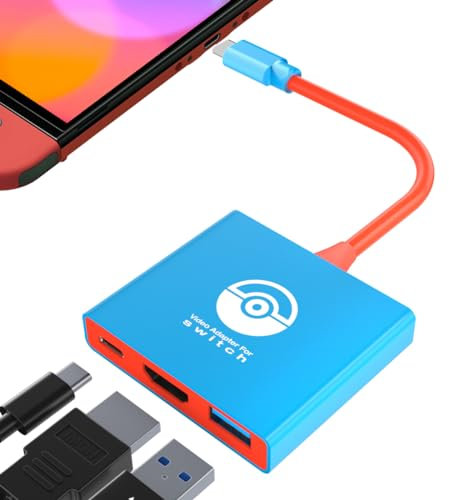 Base interruttore per Nintendo Switch, docking station portatile compatibile con Nintendo Switch e Switch OLED, interruttore HDMI 4K/60Hz Switch Dock TV Piccolo e moderno Switch Dock di