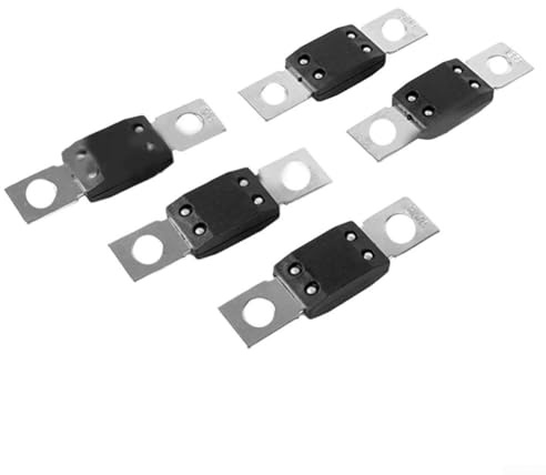 Lot de 5 fusibles de voiture Mega en métal pour systèmes 48 V, 60 A, 80 A, 100 A, 125 A, 200 A, 250 A, 300 A, 70 V en option (60 A)