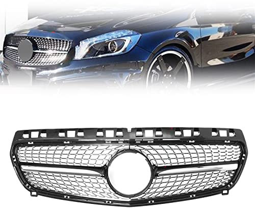 BEFZIMYL W176 Diamond Style Grille Car Front Bumper Grille Grill für Mercedes für B&ENZ W176 A-Klasse 2013–2015 A200 A250 A45 für AMG-Modell