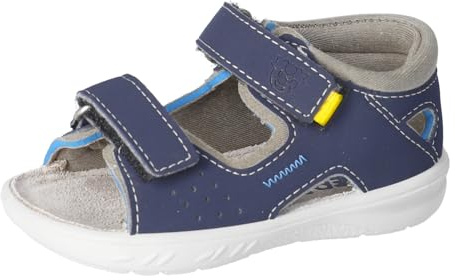 RICOSTA Jungen Riemchensandalen MANTU, Kinder Lauflernschuhe, Weite: WEIT, waschbar, Sommerschuhe, Freizeitschuhe, Nautic/kies (170), 28 EU