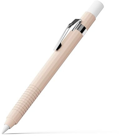 Ringke Silicone Drafting Pencil Case Compatible with Apple Pencil USB C Case, Soft Silicone Non-Slip Secure Grip Classic Design Protective Cover with Easy Charging Cap - Pink Sand