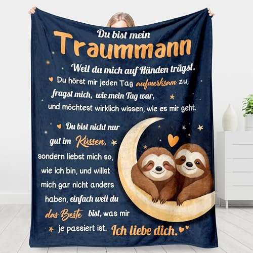 Giftasy Jahrestag Geschenk für ihn, Ich Liebe Dich Geschenke für Männer, Hochzeitstag Geschenke für Männer - Kuscheldecke, Boyfriend Gift, Geschenk für Ehemann