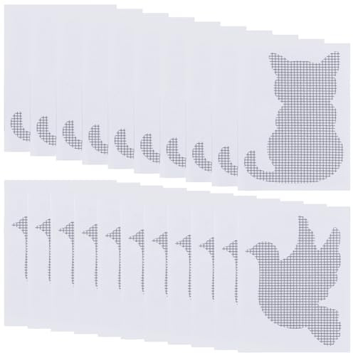 GORGECRAFT 40Pcs 2 Styles Door Window Screen Repair Patches Self-adhesive Fiberglass Cat Pigeon Mesh Screen Repair Sticker Covering for Repair Holes Tearing Net Windows Screen 8.9 x 6.7cm