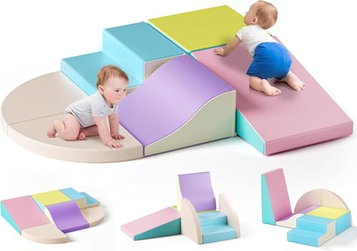 Schaumstoff bausteine Schaumstoff-Kletterblöcke für Kleinkinder, Softplay-Bällebad, Softplay-Klettern mit faltbarem Block, Montessori Spielzeug Set für Indoor-Spaß, Baby Soft Playset