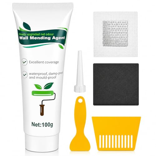 Cieex Wall Filler Ready Mixed 100g for Holes & Cracks | Complete kit, Strong adhesion, No Shrinkage, Quick Drying Moisture-resistant Dust-free, low odour, safe indoors. DIY friendly
