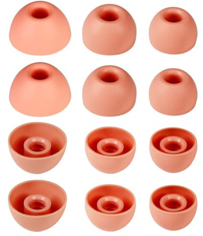 Aginkgo Replacement Ear Tips for Beats Fit Pro, Beats Studio Buds+, Beats Studio Buds, Beats Solo Buds Silicone Earbuds Washable Noise Isolation, Fit in The Charging Case, 6 Pairs S/M/L, Coral Pink