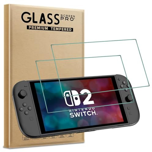 AOKUMA Protector de Pantalla para Nintendo Switch 2 Model 2025, [2 Unidades] Cristal Templado para Nintendo Switch 2 Fácil Instalación, Vidrio templado 9H,Sin Burbujas, Alta Definicion,Anti-Arañazos