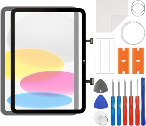 swark Nuovo schermo touch screen in vetro digitalizzatore di ricambio per iPad 10 Gen 10.9'' 2022 A2696 A2757 A2777 schermo touchscreen con kit di strumenti di riparazione aggiornato, nessun display
