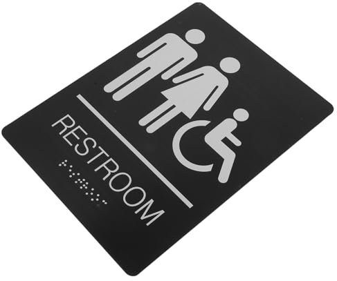 GARVALON Behindertensignal Für Toiletten Geschlechtsneutrales Schild Für Rollstuhlfahrer Edelstahl Einfache Montage Für Öffentliche Gebäude Büros Und Badezimmer