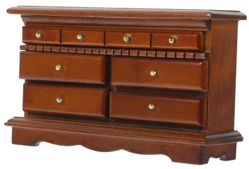 FUNOMOCYA Miniature Wooden Bedside Cabinet Cute DIY Dollhouse Decor Lovely Mini Tv Cabinet for Micro Landscapes for Mini House Accessories and Desktop Decoration