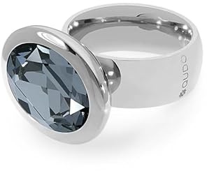 Qudo TIVOLA big silber Ring Edelstahl anthrazit (silvernight)