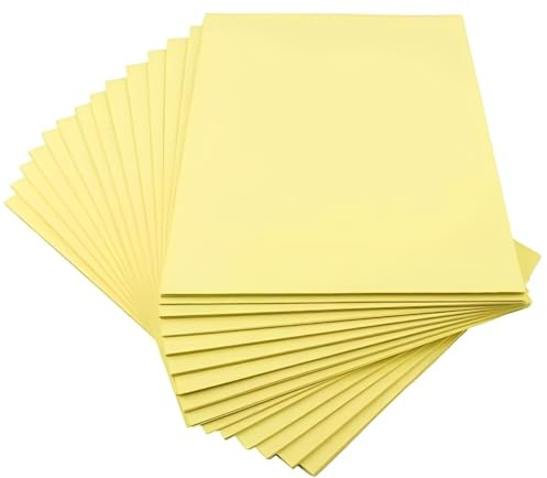 CUEMOON 100 Blatt A4 gelbes Farbpapier, 80 g/m² Blatt, doppelseitiges Druckerpapier,Karte Stock Drucker Papier für Einladungen, Menüs, Hochzeit, DIY Karten