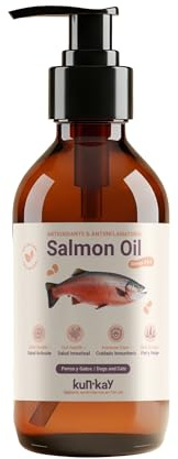 Aceite de Salmón con Omega 3 para Perros y Gatos de 250 ml | Ayuda a Mejorar las Articulaciones, la Piel y el Pelo de tus Mascotas - Antioxidante Natural con EPA y DHA