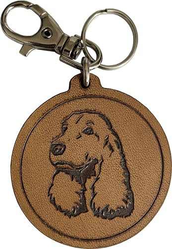 Etabeta Artigiano Toscano Porte clé Cocker Spaniel en cuir véritable Made in Italy
