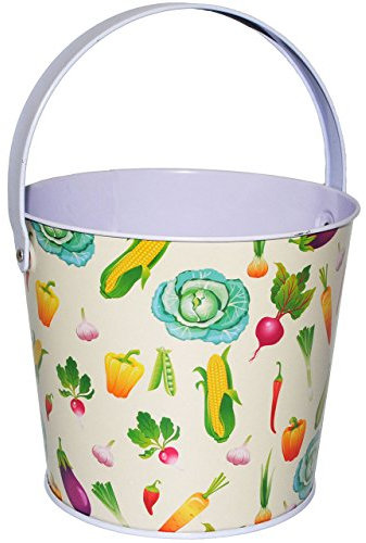 1 Stück Kleiner Metalleimer - Garten Gemüse - Mini - Metall Eimer - Sandeimer/Kindereimer Garteneimer - großer - bunt Mädchen und Jungen - Gartenwerkz..