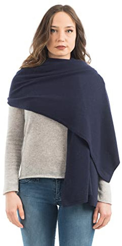 Dalle Piane Cashmere - Stola aus Kaschmir-Gemisch - Made in Italy - Damen, Farbe: Blau, Einheitsgröße