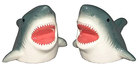 Chesapeake Bay Shark Bite Lustige Salz- und Pfefferstreuer aus Keramik