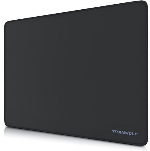 TITANWOLF - Tappetino per Mouse - XL Gaming Mousepad Mouse Pad 440 x 350mm - Base in Gomma Antiscivolo - Resistente - Spessore 3mm - Nero Modello Beta