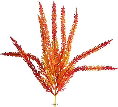 Artificielles.com - Pic de thuya factice H27cm plastique extérieur 9 ramures Rouge-orange - couleur: Rouge-orange