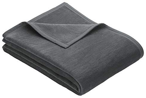 Ibena Porto Sesselschoner 50x200 cm - weich, strapazierfähig & maschinenwaschbar, Sesselüberwurf grau einfarbig
