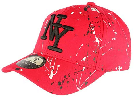 Hip Hop Honour NY Cap Rot und Schwarz Look Tagué Streetwear Baseball Paynter – Einheitsgröße – Rot