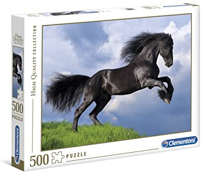 Clementoni 35071 Schwarzer Friesen-Hengst – Puzzle 500 Teile, buntes Legespiel für die ganze Familie, Erwachsenenpuzzle ab 14 Jahren