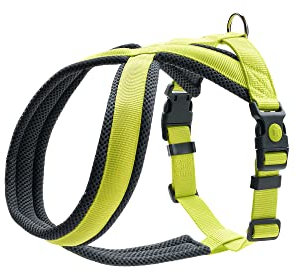HUNTER Hundegeschirr London Comfort, atmungsaktives 3D-Mesh, 2-Fach verstellbar, Sicherheitsverschluss, reißfest, leicht & pflegeleicht, Farbe: Limette, Größe: S-M/1