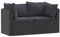 vidaXL Gartenmöbel 2-TLG. mit Auflagen Lounge Sofa Garten Sofagarnitur Sitzgruppe Gartensofa Gartenset Rattansofa Poly Rattan Schwarz