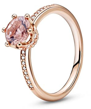 PANDORA Ring Rosé Rosa funkelnde Krone rosévergoldet Zirkonia 188289C01