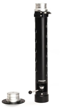 PROAIM Teleskop-Bazooka mit Quick Lock Euro/Elemac Basis + Europlatte für Heavy Dolly, Jib/Crane, Kamera rigs bis 150kg/330lb | Ausziehbar von 70-107cm/28-42” (BZ-286-00)