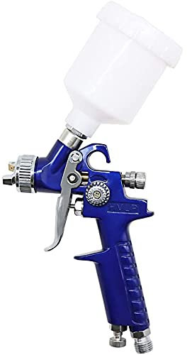 ANCLLO 1.0mm Mini HVLP Air Spray Gun Airbrush Kit Touch Up Paint Sprayer Gravity Feed Air Brush Set Auto Car Painting for Spot Repair