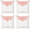 ABAKUHAUS Blumen Kissenbezug Set (4 Stück), Meditation Lotus Flower, moderner doppelseitiger Digitaldruck, 40 cm, Blush und Off White
