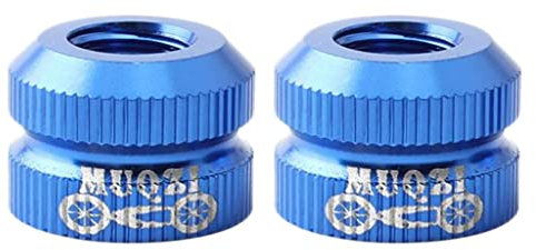 Amagogo 2 Pack Bicyle Inner Tube Valve Nuts with Sealed O, Vacuum Tire Presta Valve Nut, Suit s, Like Mountain Bikes Road Bikes, Blue