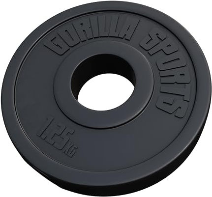 GORILLA SPORTS® Olympia Hantelscheiben - 50/51 mm Bohrung, 1,25-15 kg Gewichte, aus Kunststoff - Hantelscheiben-Set, Hanteln Set, Gewichtsscheiben, Olympiascheiben (1,25 kg)