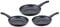 Cenocco CC2001-BLK - Lot de 3 Poêles en pierre - 3 Dimensions : 20cm, 24cm, 28cm - Cuisson Induction - Revêtement en pierre de marbre - Sans PFOA - Couleur Noir
