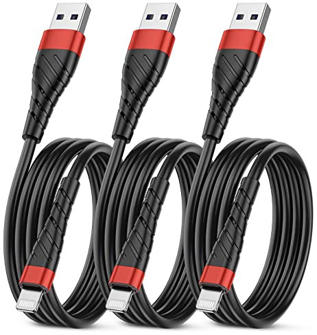 OIITH iPhone Charging Cord - 3Ft 3-Pack, MFi Certified, 2.4A Fast Charger Compatible with iPhone 12/11/XS/Max/XR/X/8/7/6/iPad