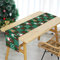 Tischläufer Weihnachten, Grün Büffel Kariert Merry Christmas Tischdeko, Weihnachtsmann Elch Schneemann Feiertags Tischdecke für Kommode Schals Esszimmer Küche Couchtisch Weihnachts Tisch Dekoration