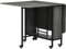 HOMCOM Mobile Drop Leaf Table, Folding Dining Table with 6 Wheels & Storage Shelf for Small Spaces, Kitchen, Dining Room, Grey